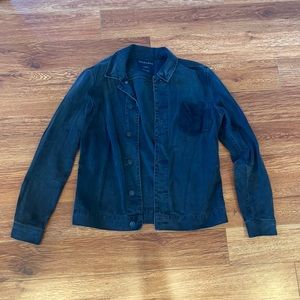 All Saints denim over shirt with suede pocket L